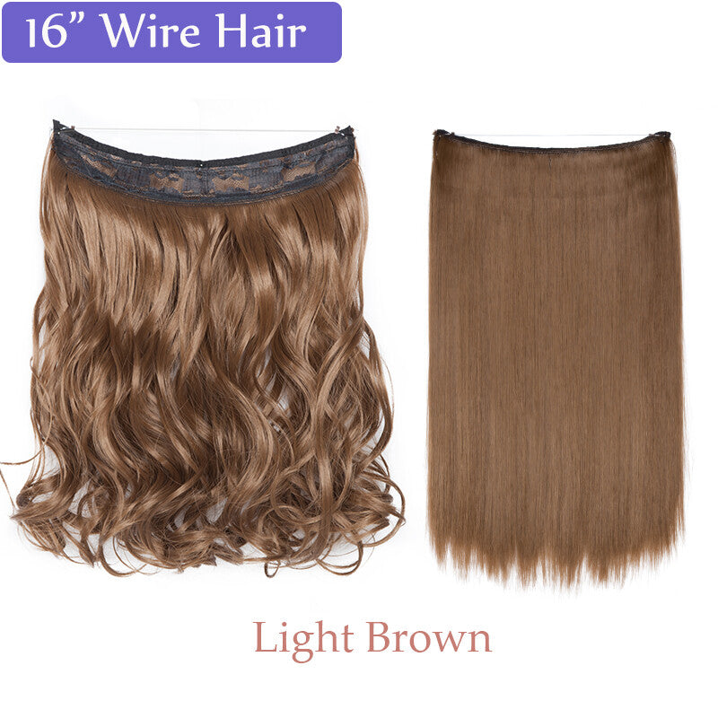 Invisible Wire Hair Extension Headband - Adjustable Wavy 20 Inches