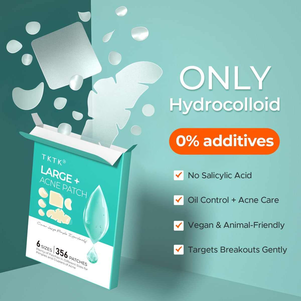 Hydrocolloid Acne Patches, 6 Sizes, 356 Count