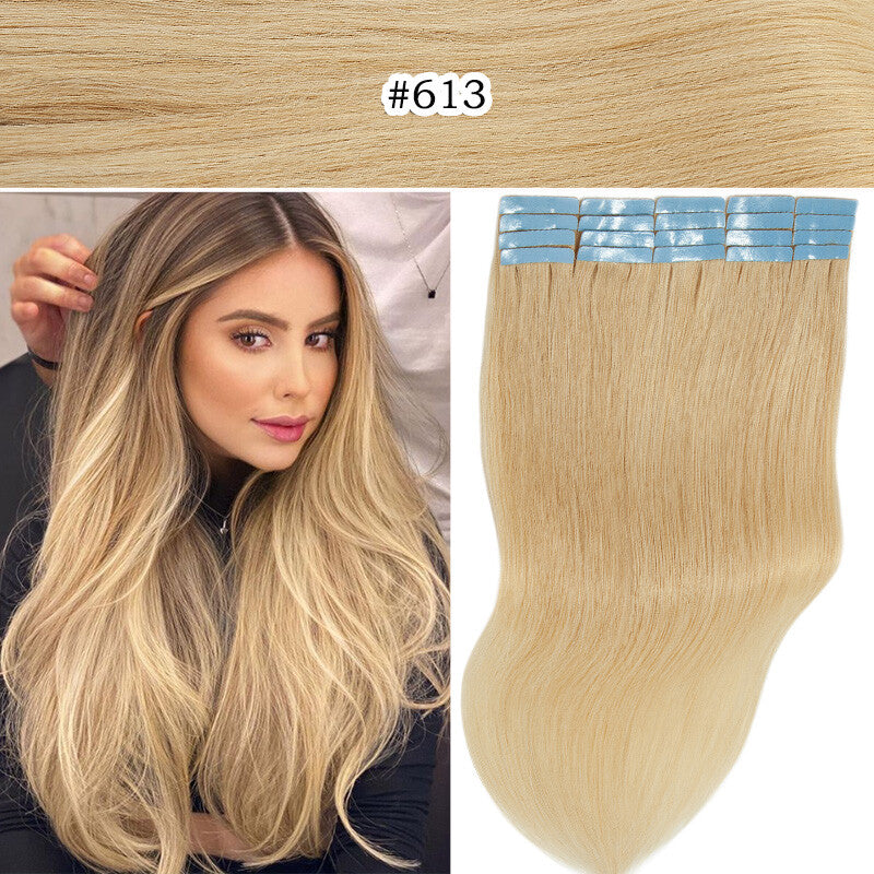 Indian Remy Tape-In Human Hair Extensions Full Head - Straight 200G