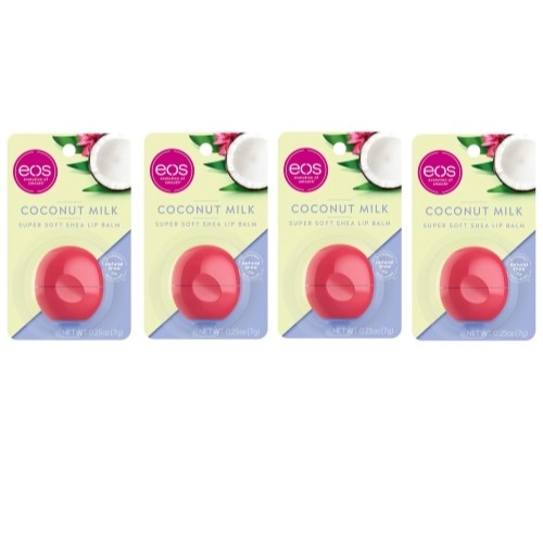 4 Pack Coconut Milk Lip Balm Spheres - Visibly Soft & Hydrating