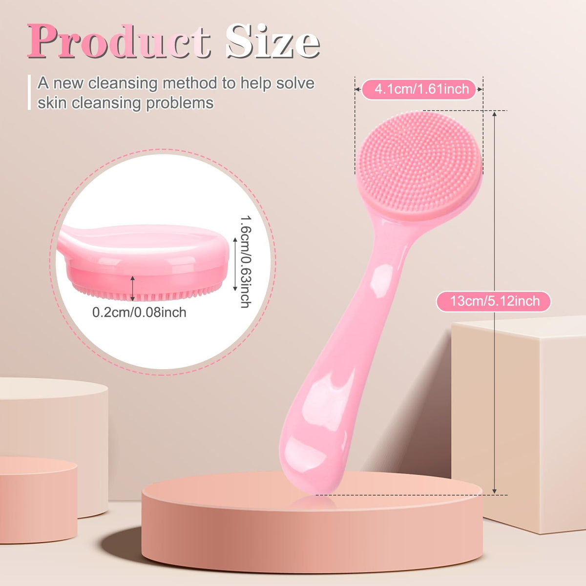Silicone Facial Cleansing Brush 2 Pack - Pink & Blue Skin Care Tools