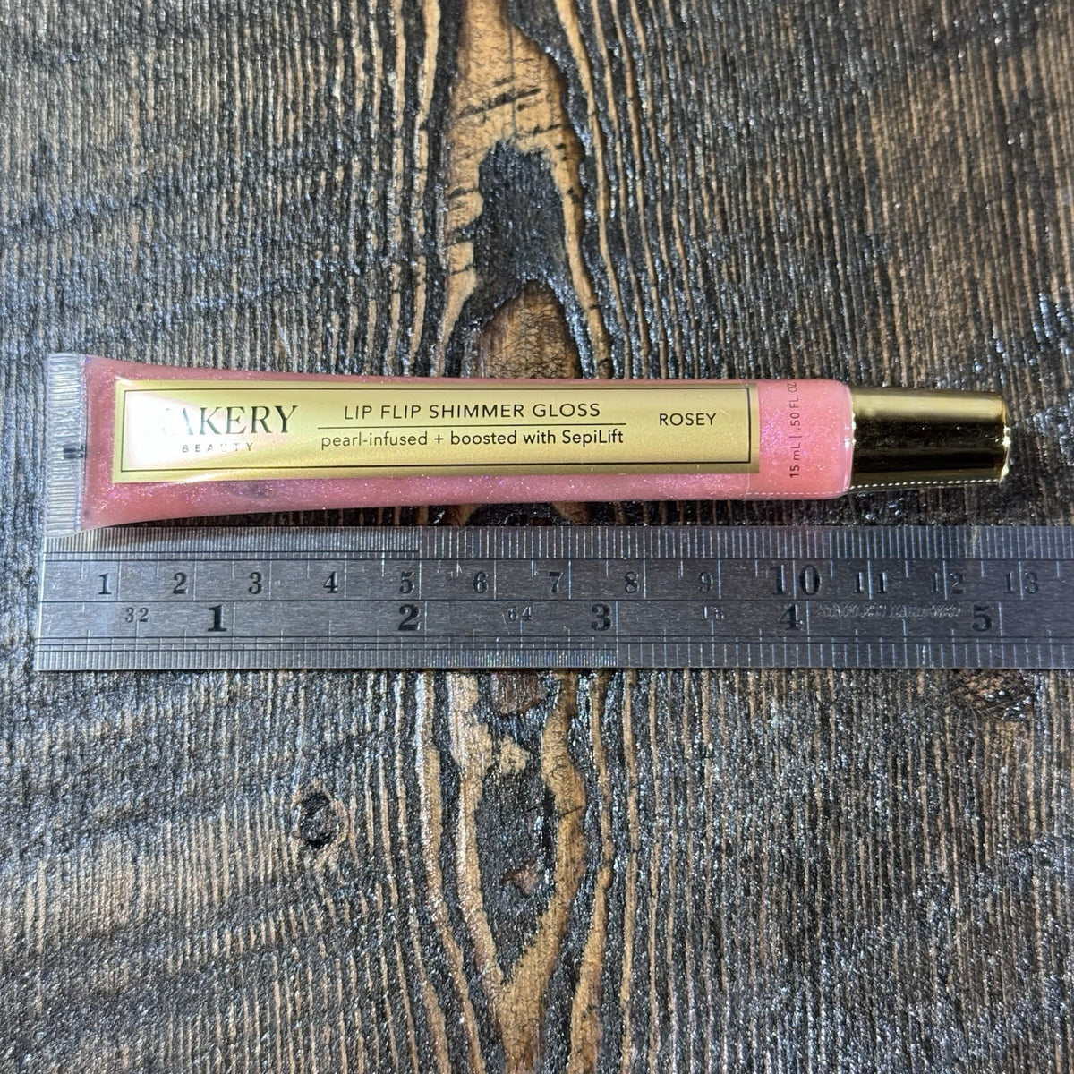 Lip Gloss with Peptides and Pearl Shine - Rosey Pink Shimmer, 15ml