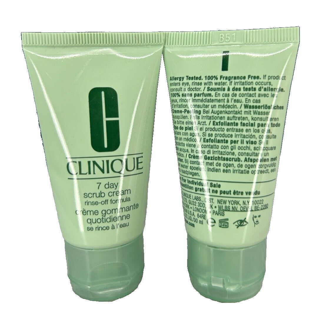 Clinique 7 Day Scrub Cream Rinse-Off Formula 1oz x - (LOT 2) NEW
