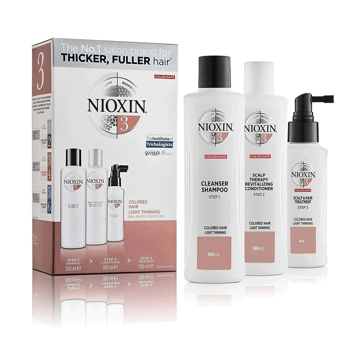 Nioxin System #3 Kit Shampoo Conditioner 10.1 + Treatment 3.38oz fine