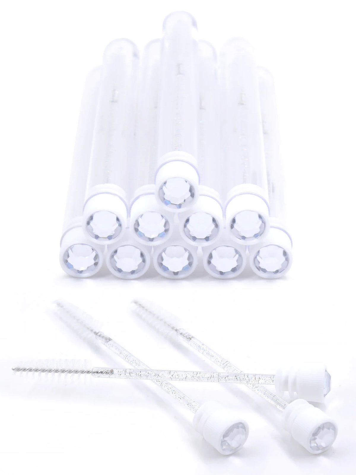 10Pcs Reusable Eyelash Brush & Mascara Wand Set for Lash Extension & Makeup