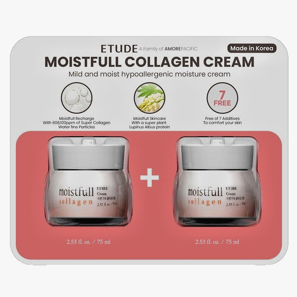 Moistfull Super Collagen Hypoallergenic Cream 2 Pack - 2 x 2.53 oz