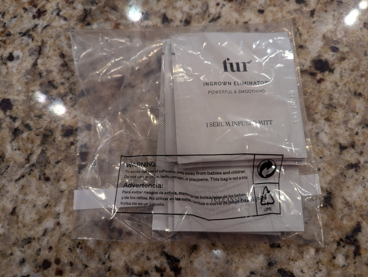 Fur Ingrown Eliminator Serum Infused Mitt + Cleansing Wipe (3 each)