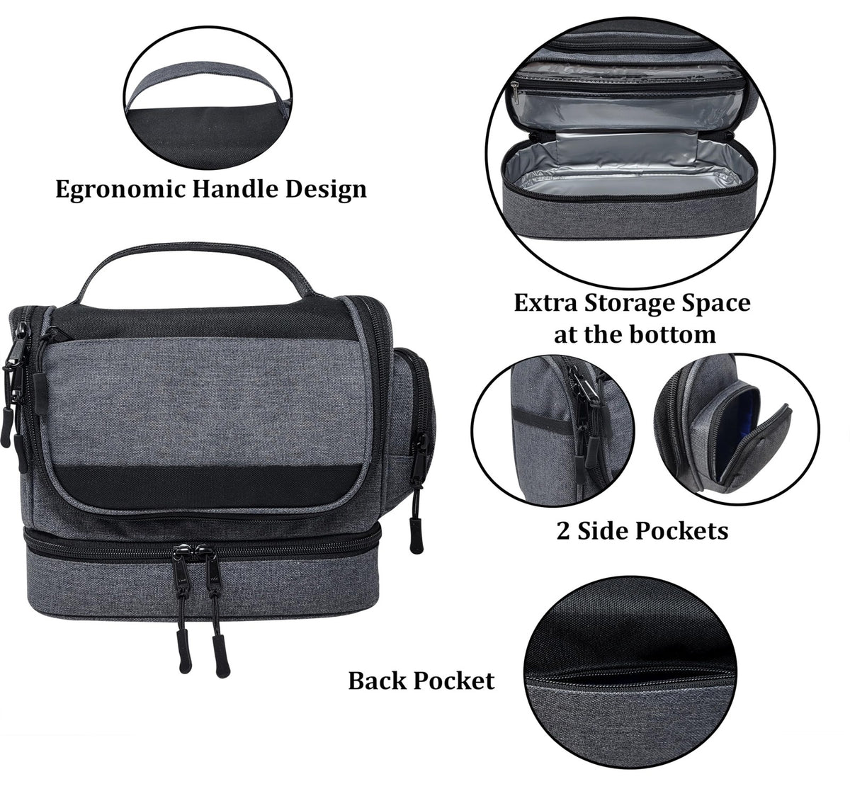 Men's Water-Resistant Hanging Toiletry Bag - Rugged Travel Organizer