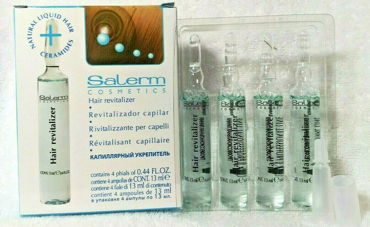Salerm Hair Revitalizer Set - 4 Vials of 0.44oz/13ml for Hair Health