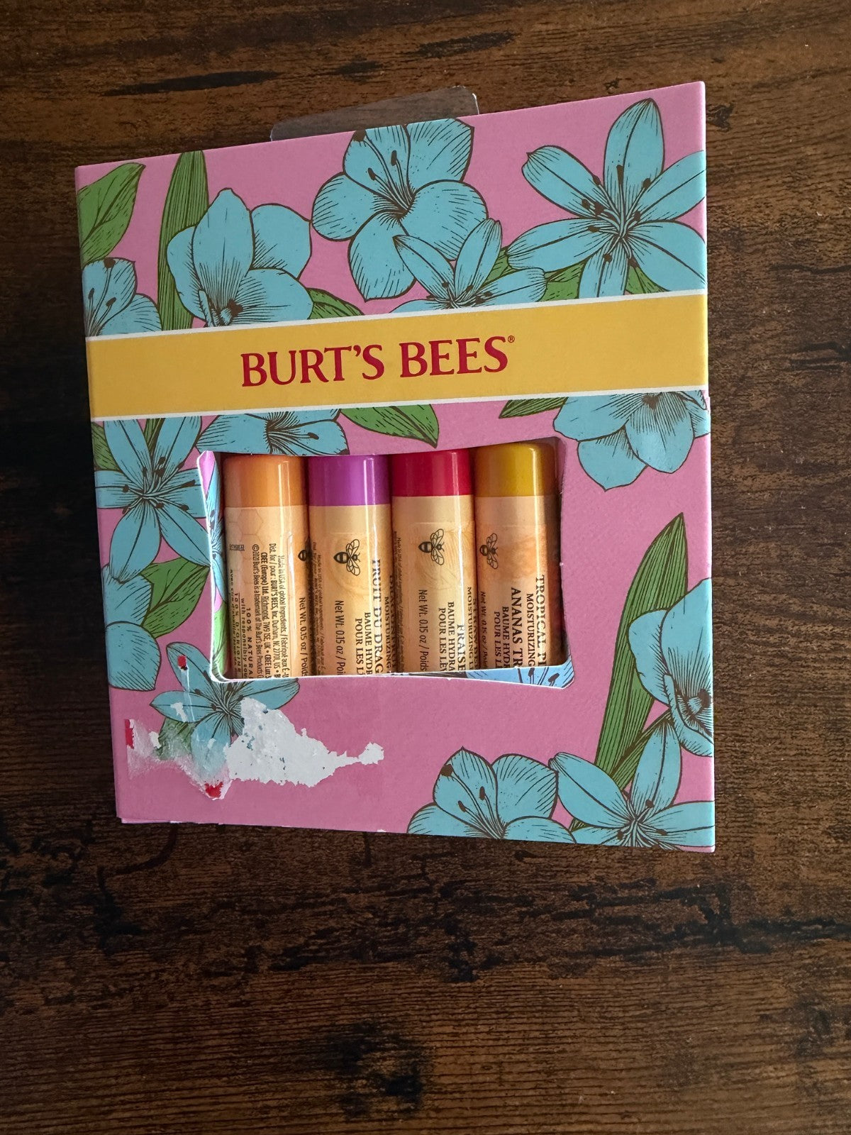 Burt's Bees Tropical Lip Balm Assortment Set - 4 Pack, 0.6 OZ Each