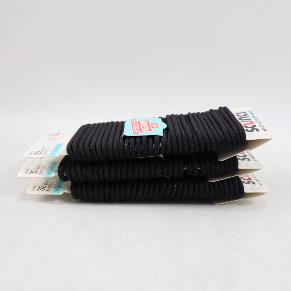 3 PACK Scunci No Damage Medium-Hold Elastic Hair Bands 32 Count Each