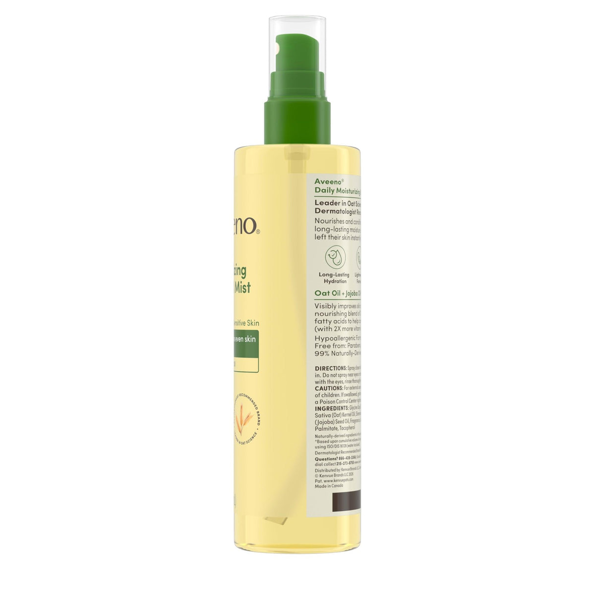 Dry Body Oil Mist with Oat & Jojoba Oil 6.7oz