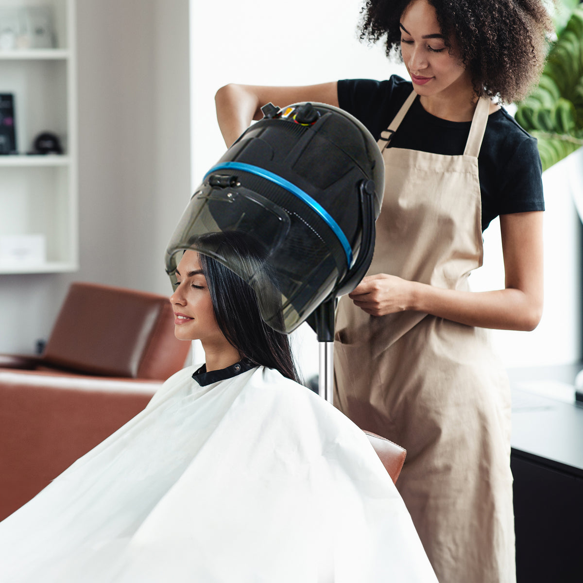 1300W Adjustable Hooded Hair Dryer Salon Equipment with Swivel Casters