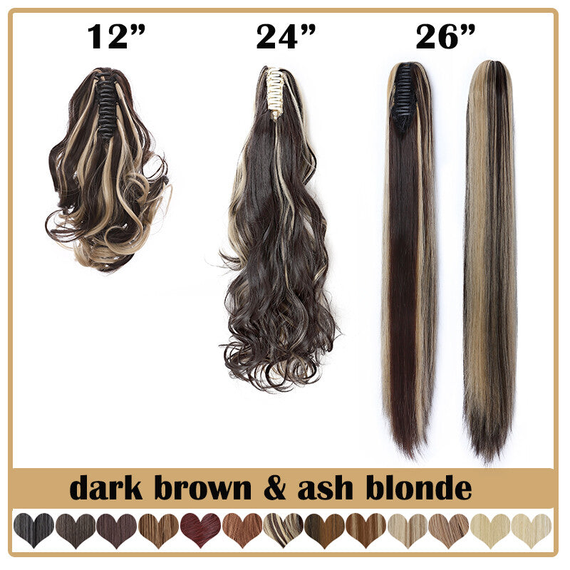Extra Thick 12-Inch Clip-In Ponytail Hair Extension - Natural & Wavy