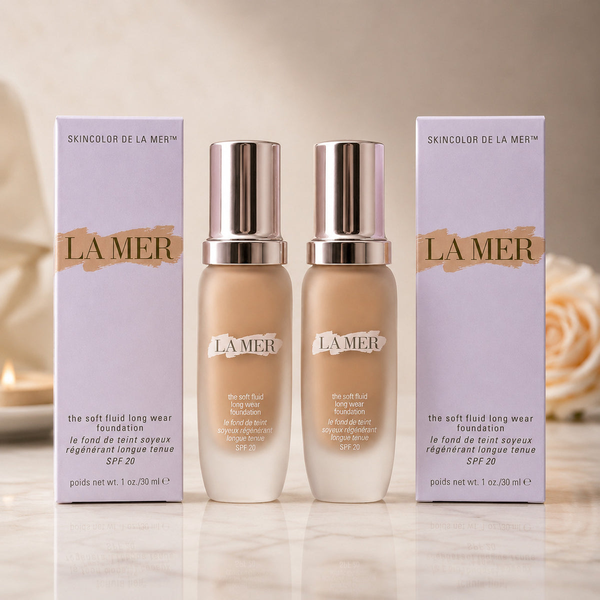 Long Wear Liquid Foundation Ivory 01 - Pack of 2, 30ml Each