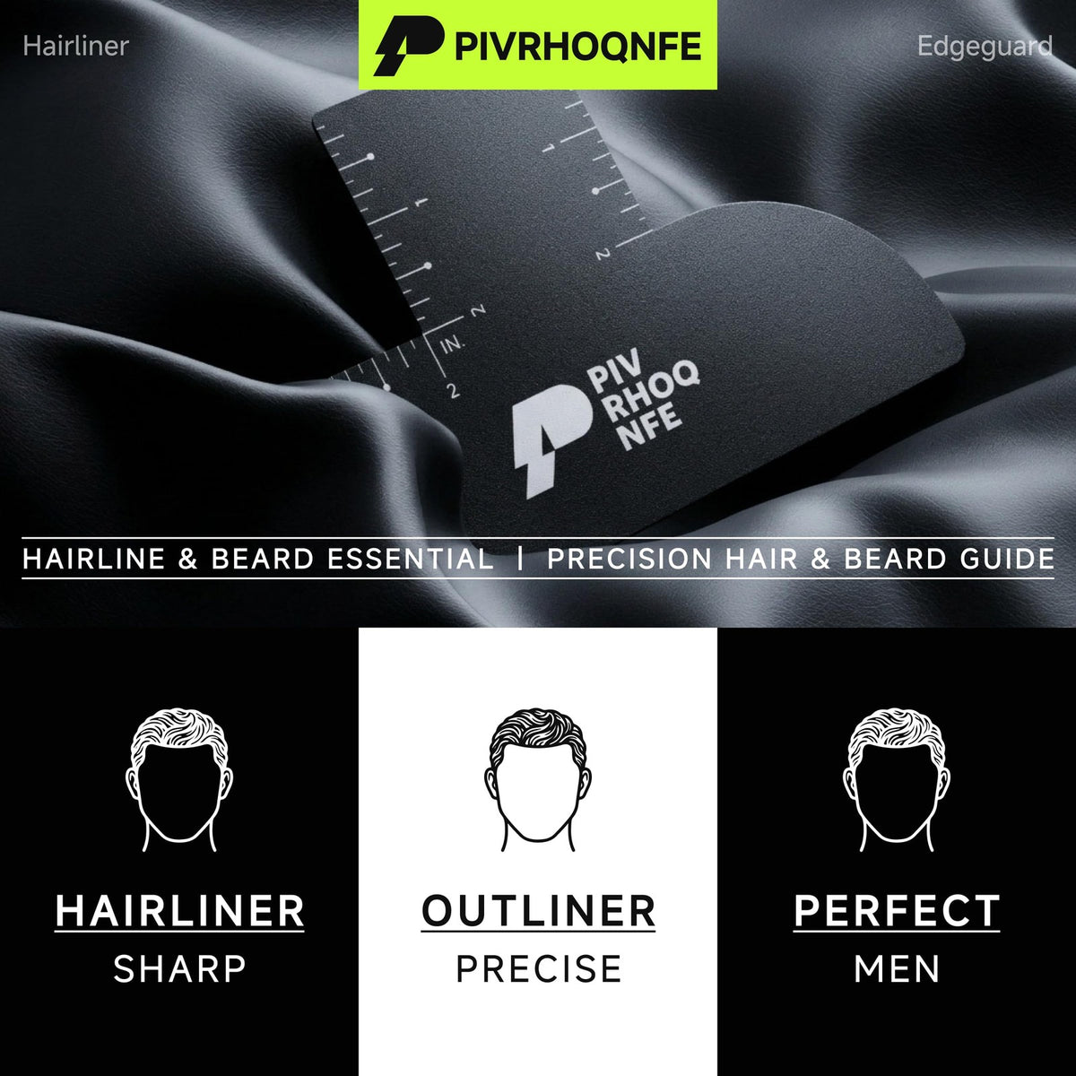 Enhancement Card for Barbers – Hairline & Beard Lineup Tool with Black