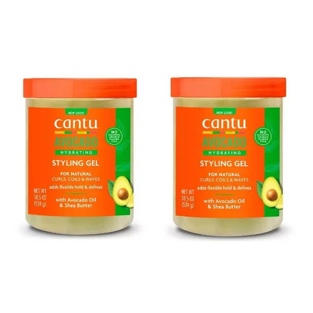 Hydrating Styling Gel for Curly Wavy Coily Hair - 18.5oz Lot of 2