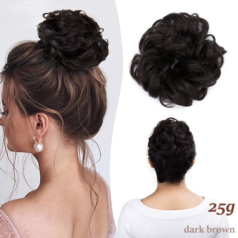 Thick Curly Messy Bun Hair Piece - Synthetic Hair Extensions for Updo & Volume