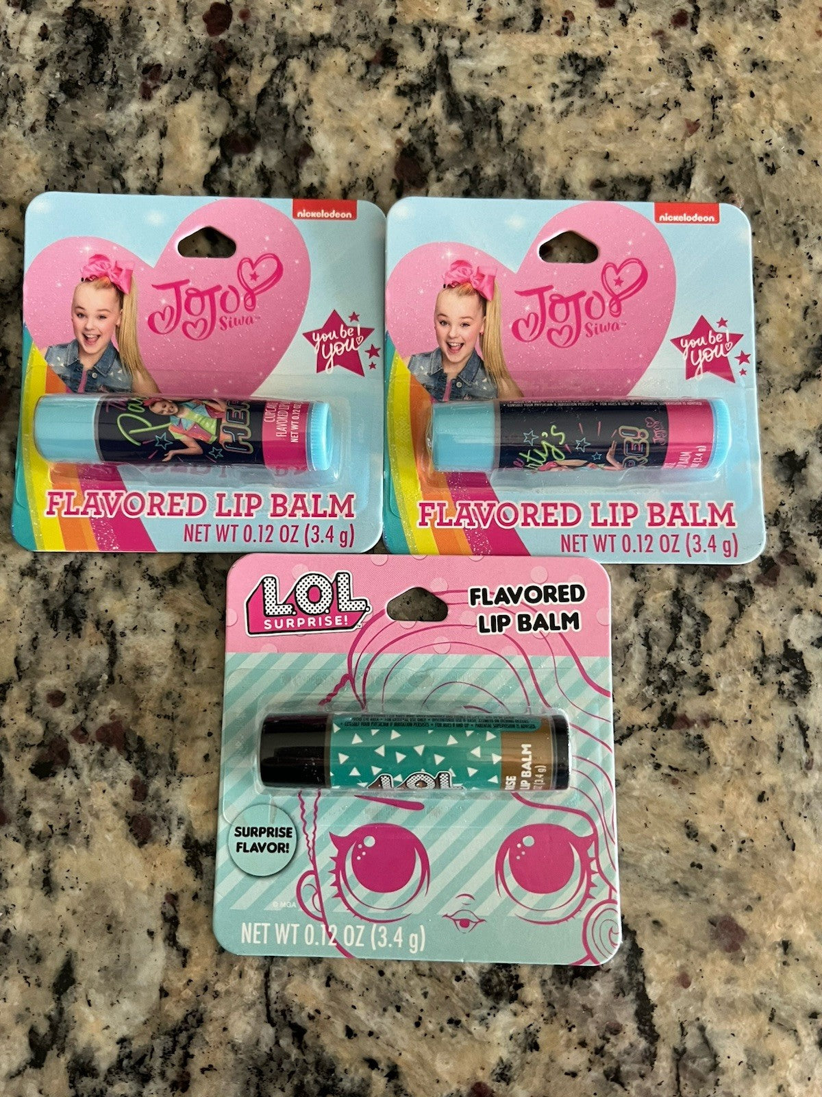 Lip Balm Set - JoJo Siwa & L.O.L. Flavored Lip Balms, 3 Pack