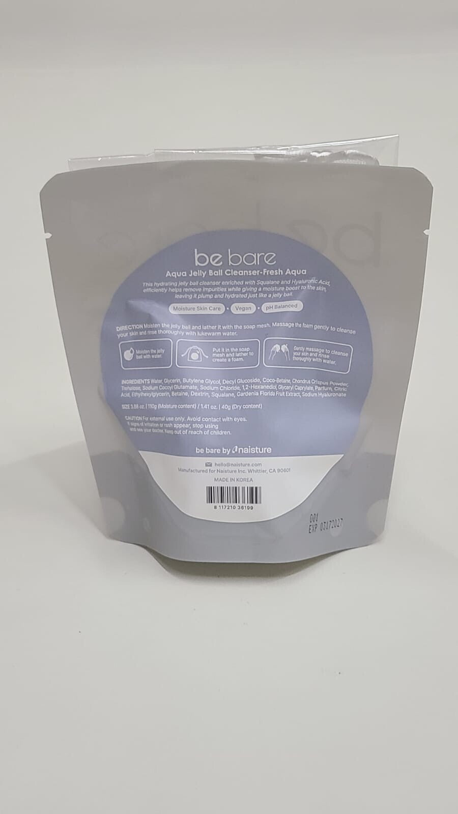 Naisture Be Bare Aqua Jelly Ball Facial Cleanser 3.88 oz - Daily Face Wash