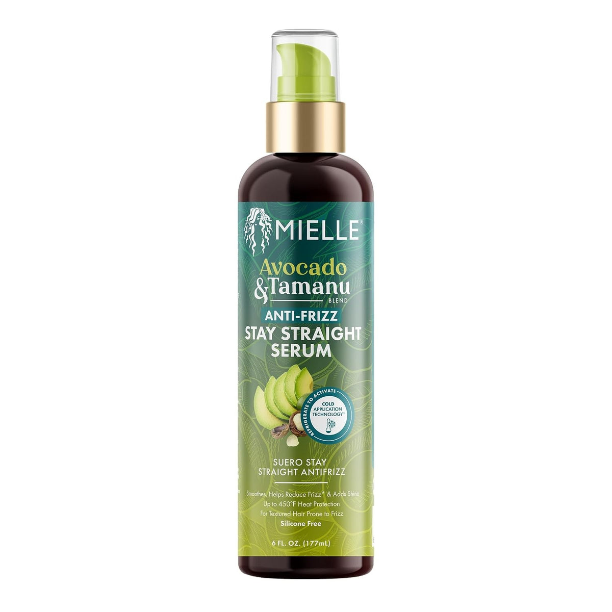 Anti-Frizz Hair Serum with Avocado & Tamanu Oil - Stay Straight, 6 Fl Oz