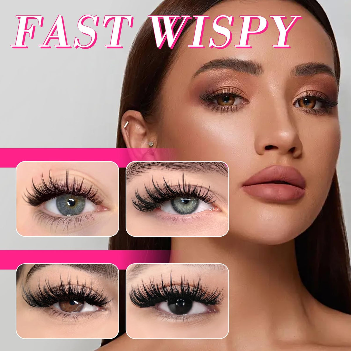 Premade Wispy Lash Extensions 5D 7D Volume Fans Middle Stem Heat Bonded