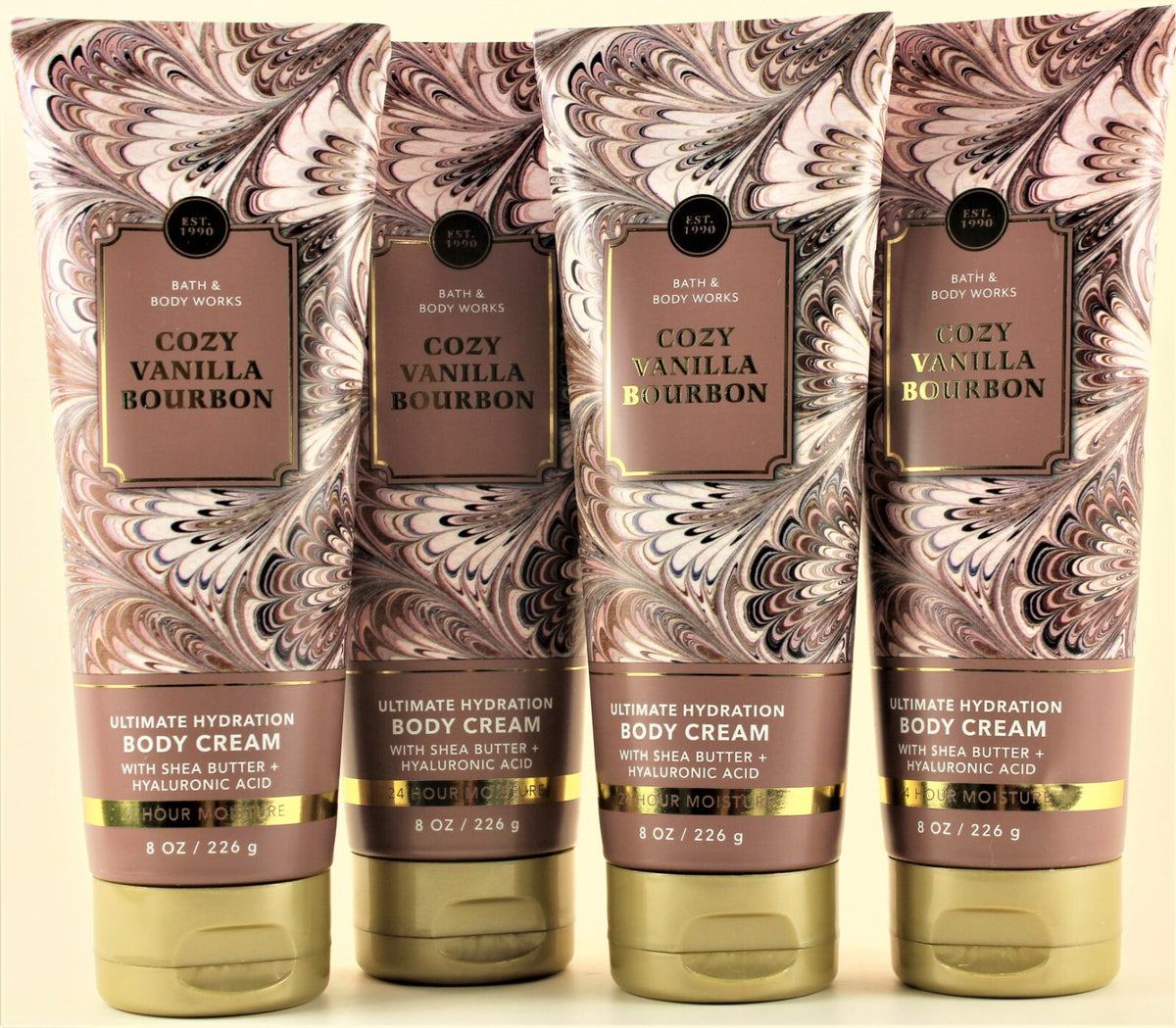 Cozy Vanilla Bourbon Body Cream Lotion 8oz - 4 Pack