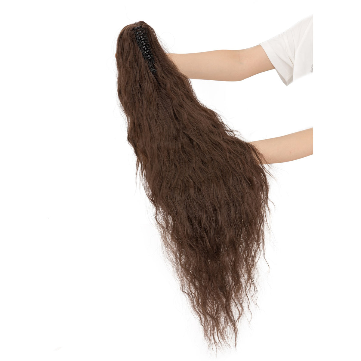 30 Inch Curly Wavy Claw Clip Ponytail Extensions - Natural Look, Easy Style