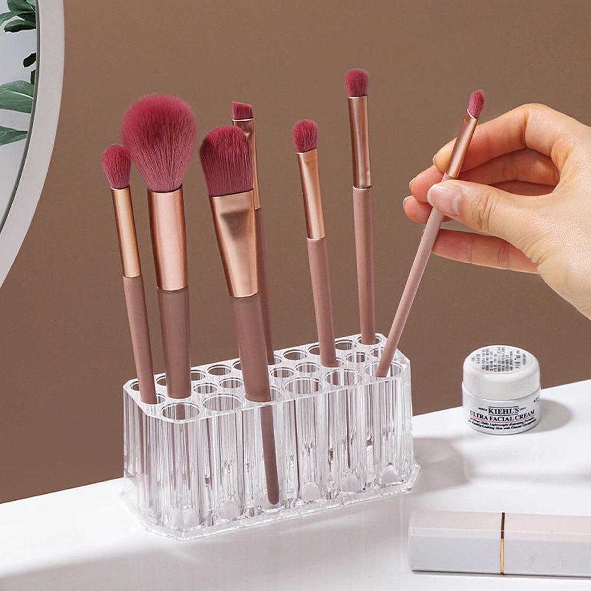 Clear Acrylic Lipstick & Makeup Organizer 26 Slots Storage Case