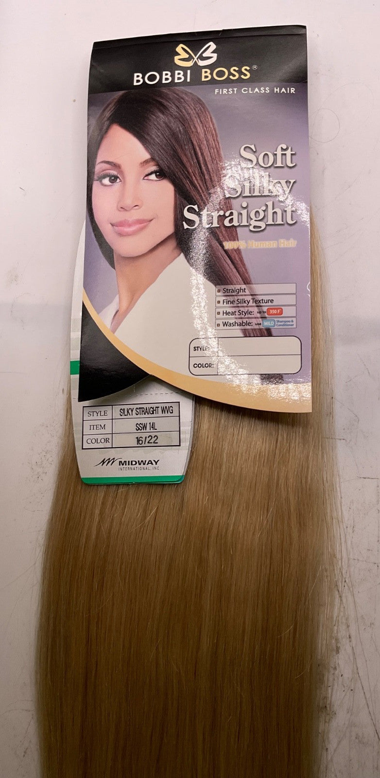 Bobbi Boss Silky Straight Human Hair Weave 14 Inch 16/22 Color