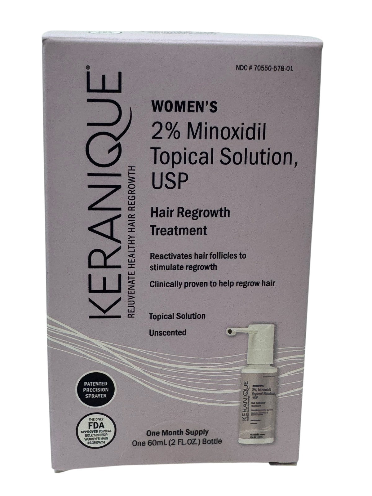 Keranique Women's Hair Regrowth Treatment - One Month Supply for Thicker Hair