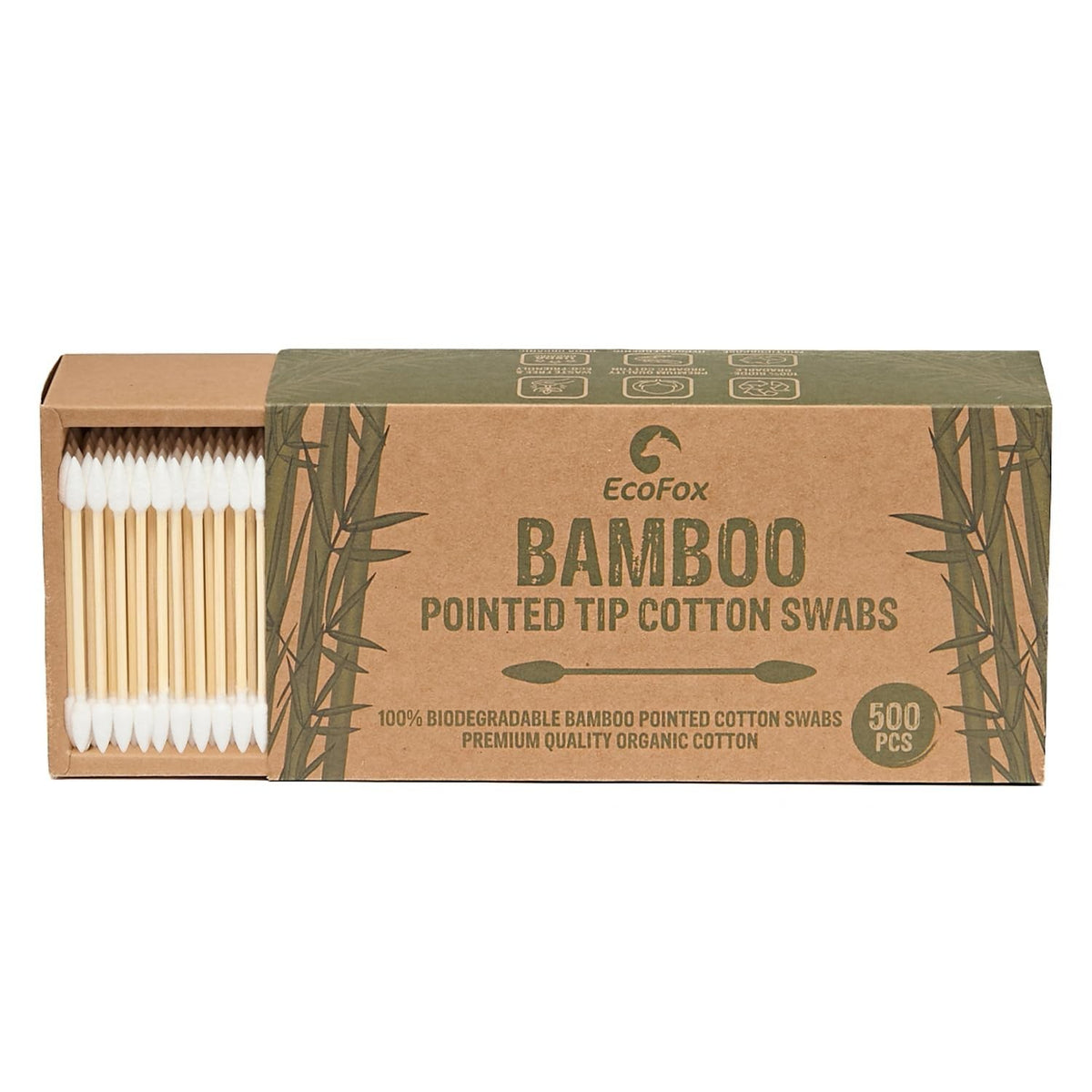 Eco-Friendly Bamboo Cotton Swabs 500 Count - Multipurpose Makeup & Craft Tools