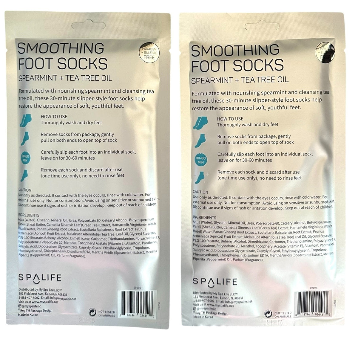 Smoothing Foot Socks with Spearmint & Tea Tree Oil – 2 Pairs
