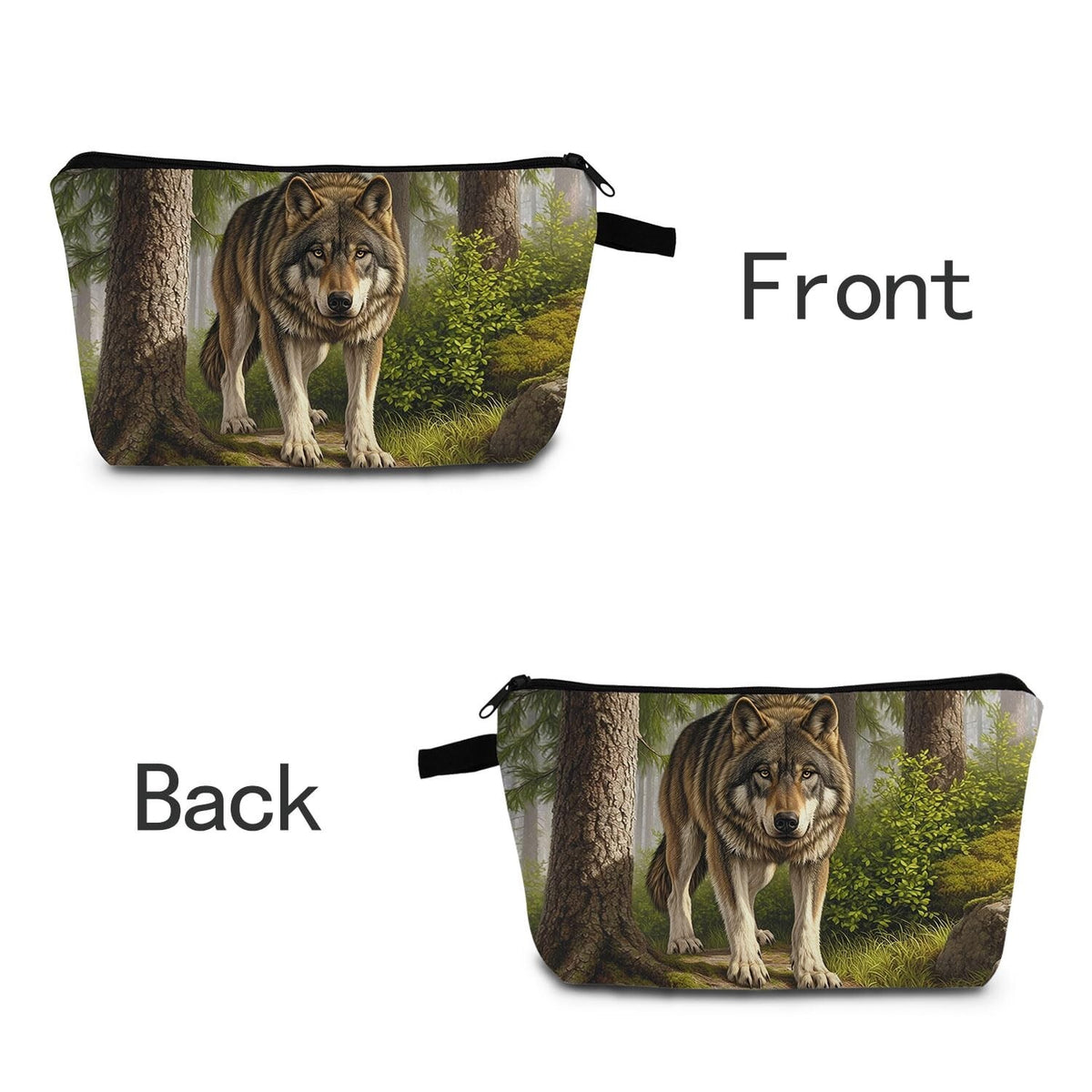 Wolf Makeup Bag Travel Cosmetic Pouch Portable Toiletry Organizer