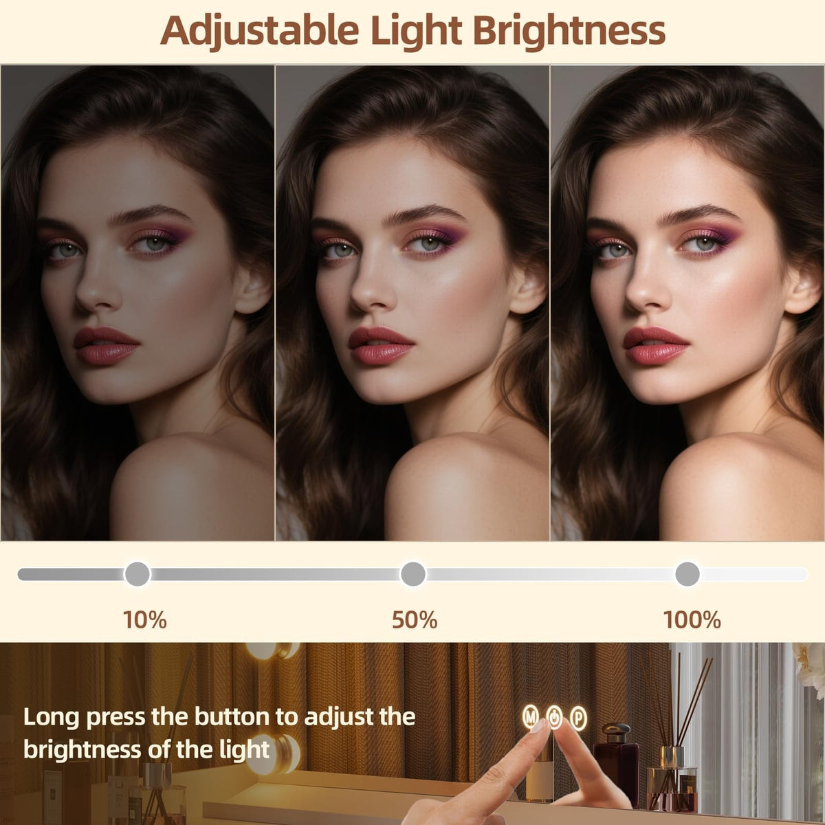 LED Hollywood Vanity Mirror with Lights & 5X Magnifier, USB-C Charging