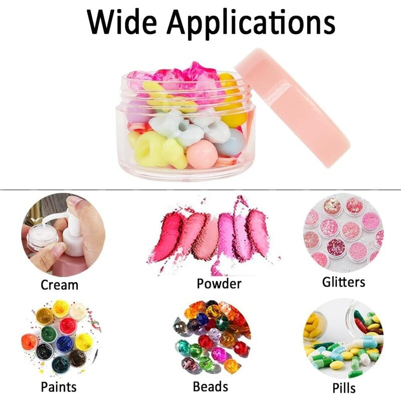 15g Empty Plastic Jars with Screw Lids for Makeup Samples and Storage - 12 Pack