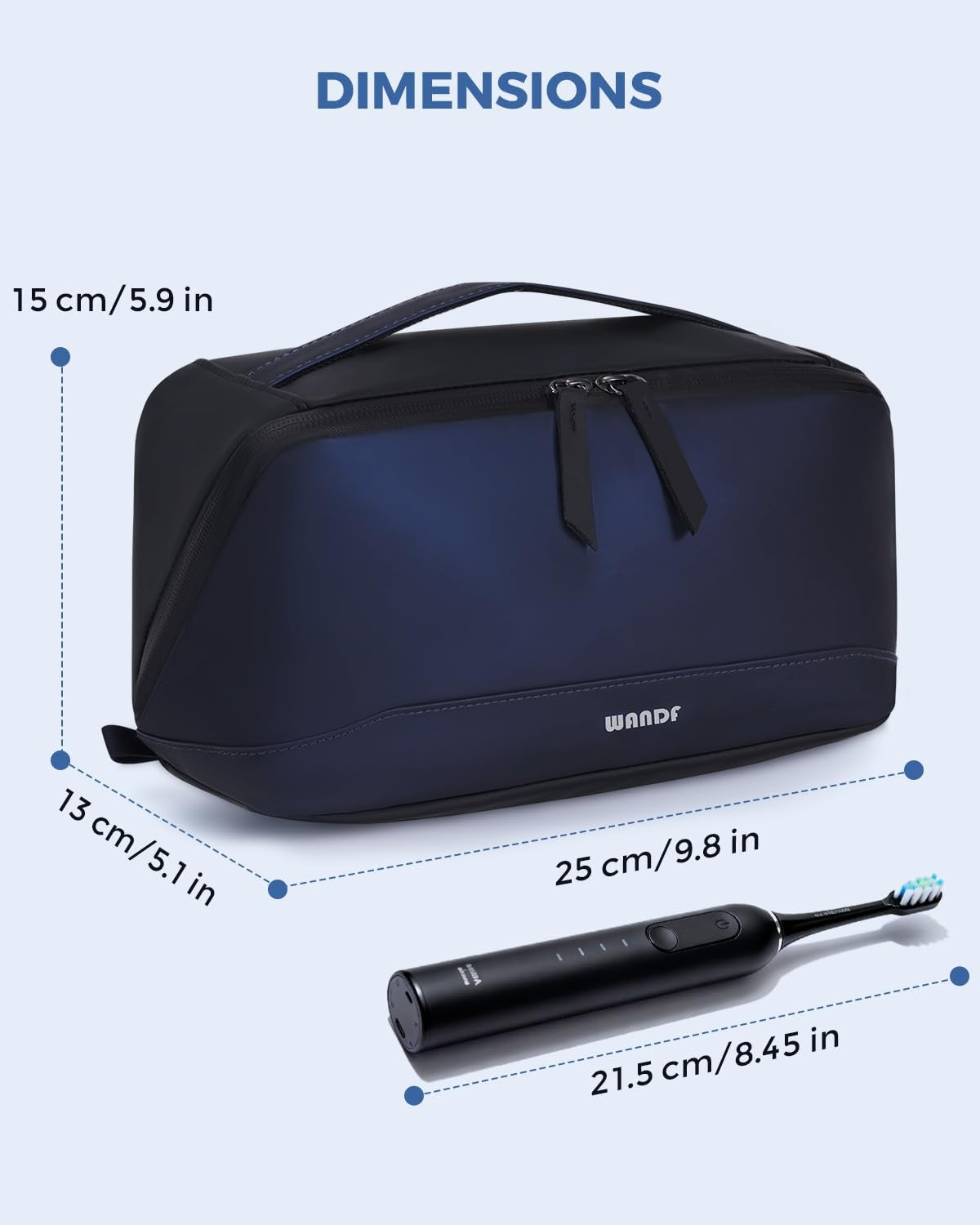 PU Leather Men's Toiletry Bag with Detachable Waterproof Hanging Pouch