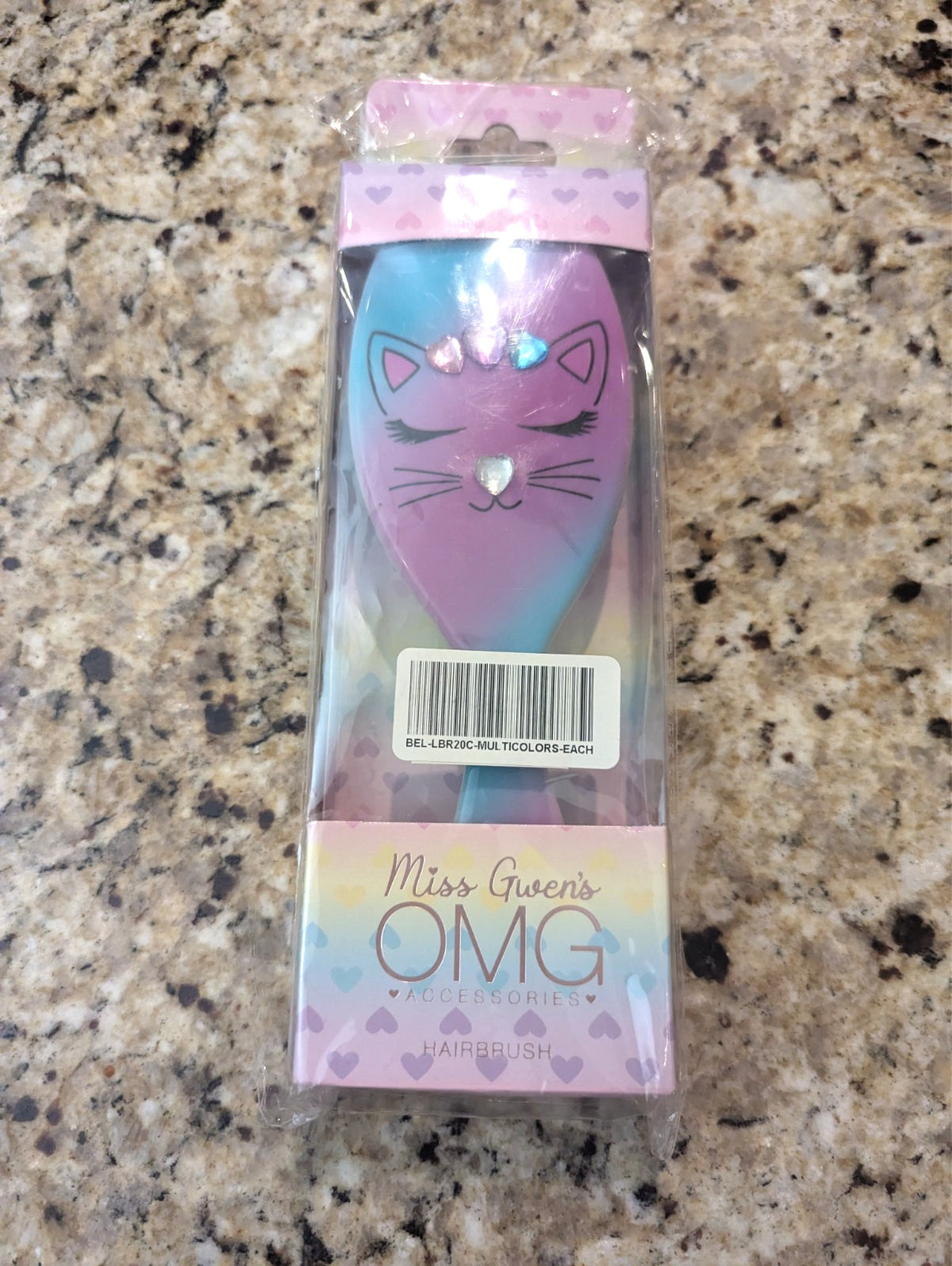 Miss Gwen's Cat Hairbrush Bella in Purple & Teal - Pet Grooming Accessory