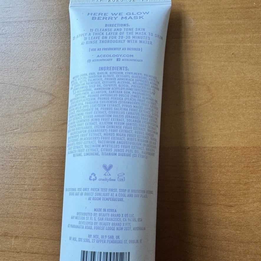 Berry Facial Mask - Brightening & Renewing Skin Treatment, 2.19 fl oz (Pack of 2)