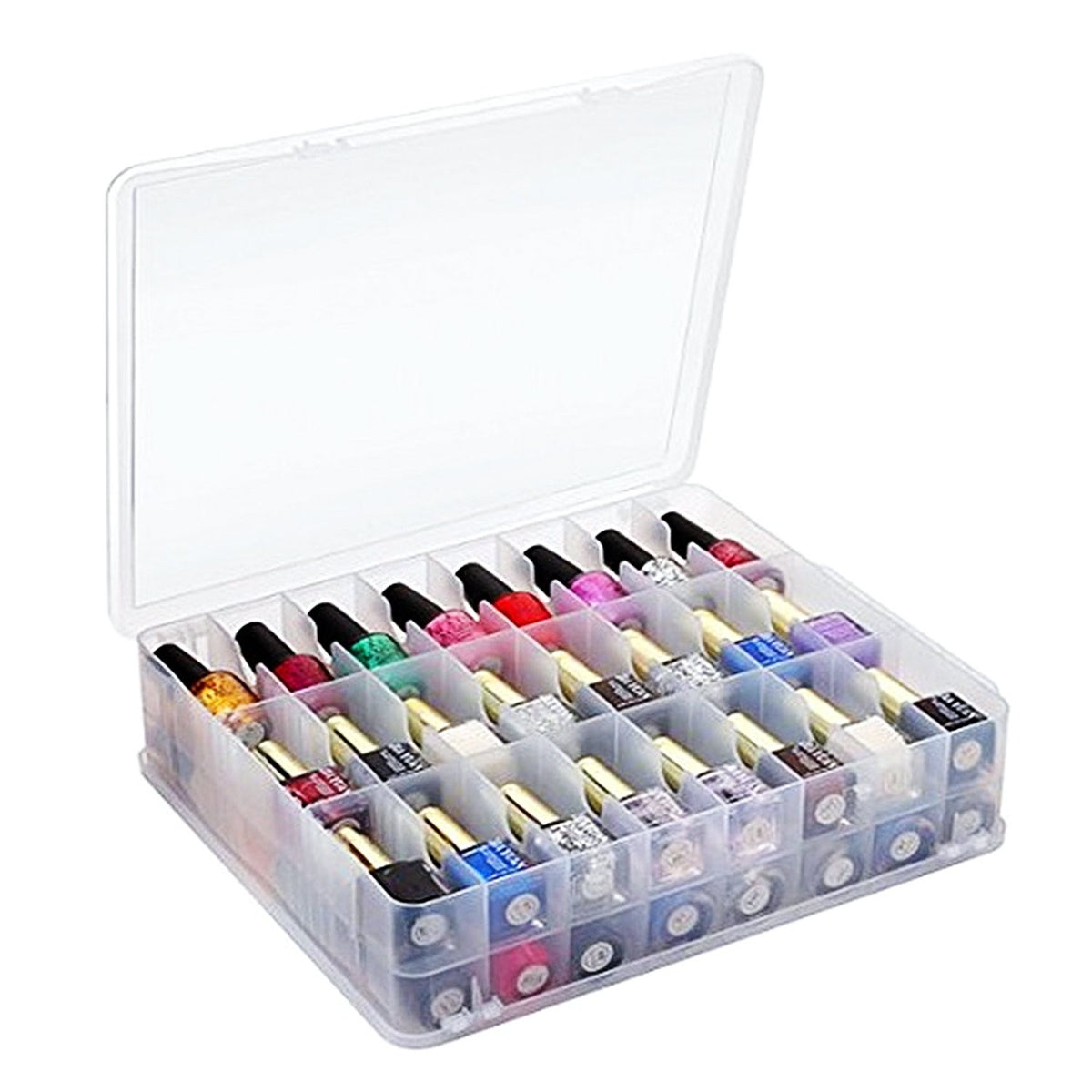 Nail Polish Organizer Case for 48 Bottles with Adjustable Dividers