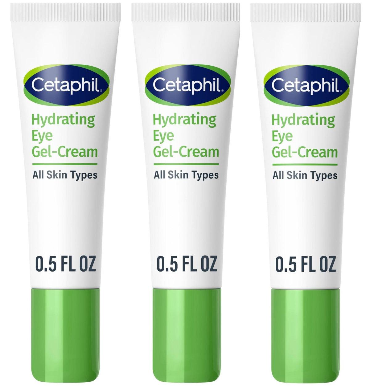 Cetaphil Hydrating Eye Gel-Cream with Hyaluronic Acid, 3 Pack 0.5 Fl oz