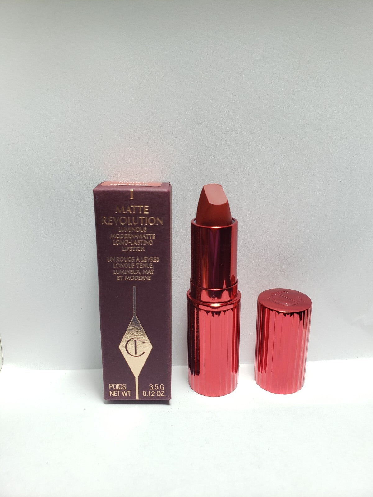 Charlotte Tilbury Matte Revolution Lipstick Fame Flame Full Size - New In Box