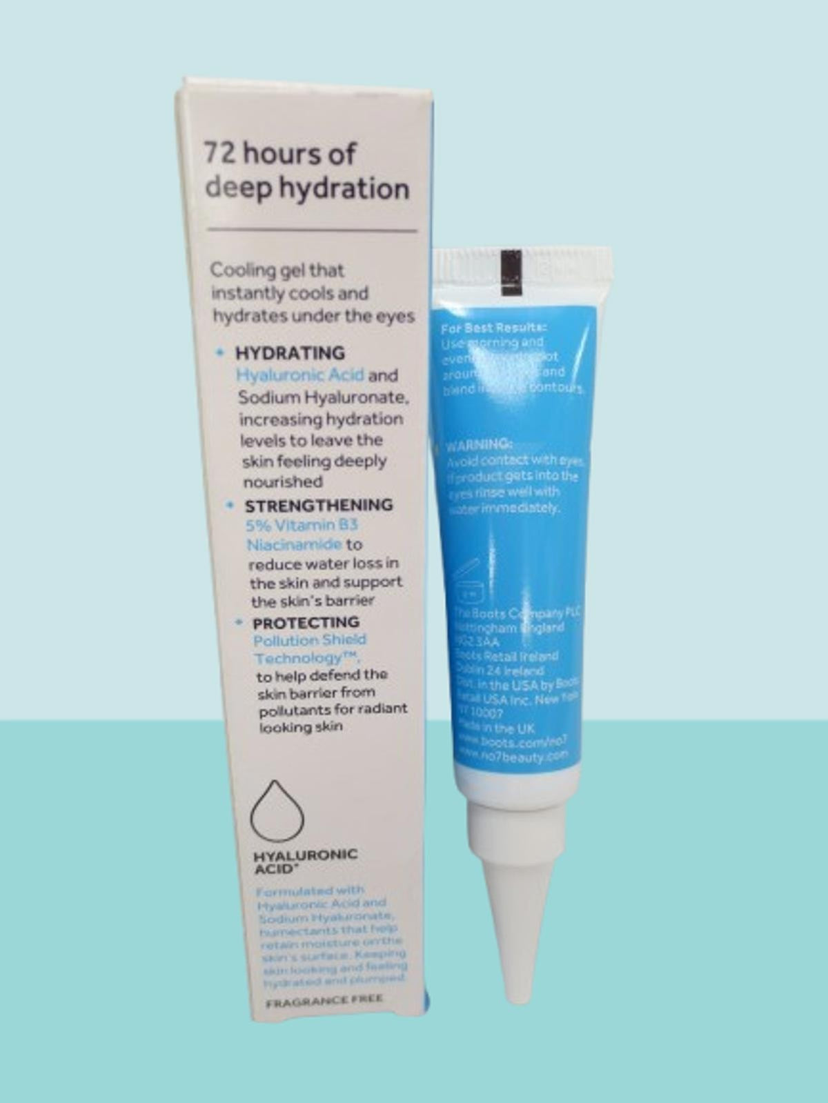 No7 Hydra Luminous Hydrating Cooling Eye Gel - 0.5 oz Boxed Lot of 2