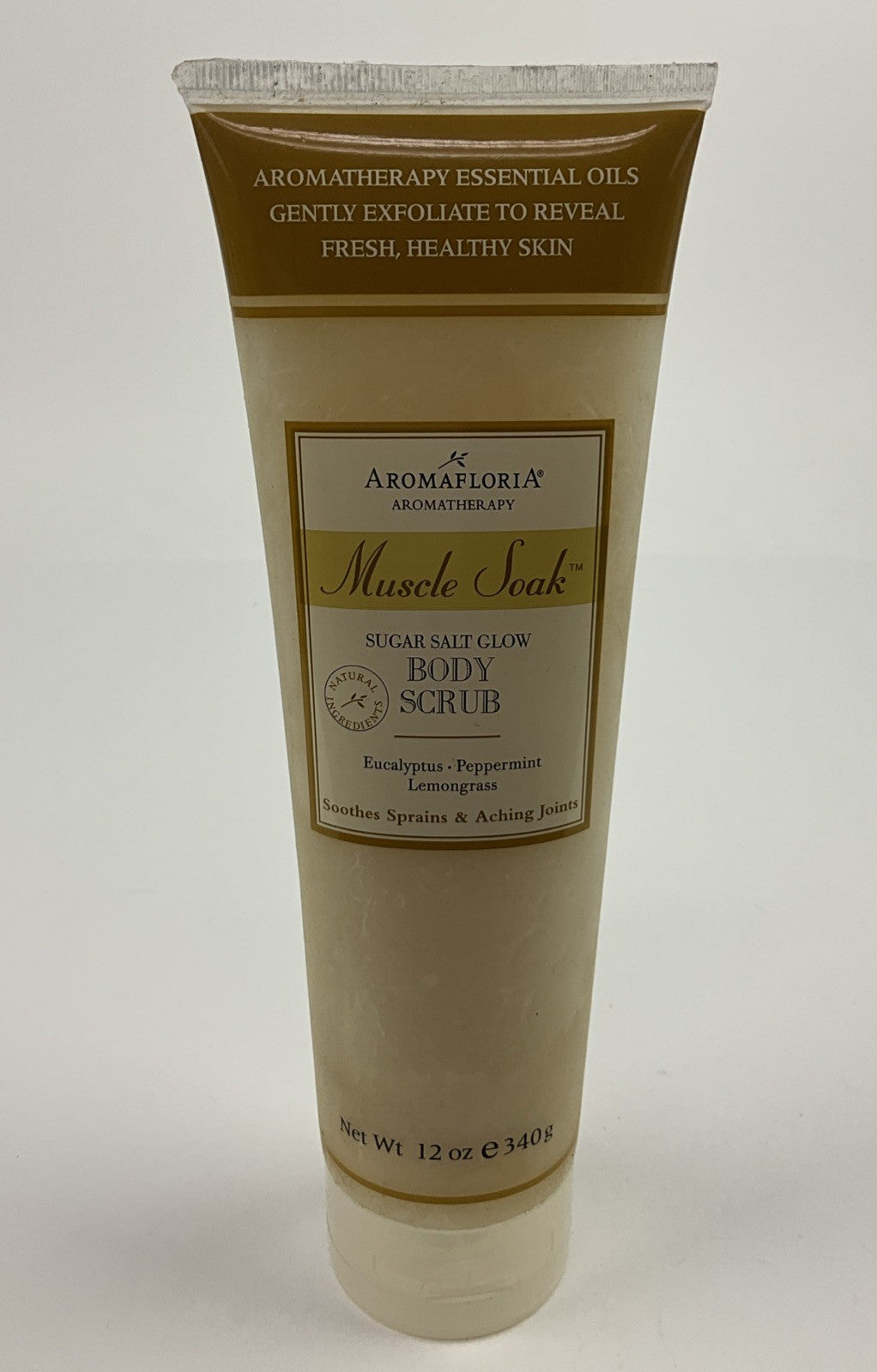 Aromaflorua Aromatherapy Muscle Soak Sugar Salt Glow Body Scrub 12oz