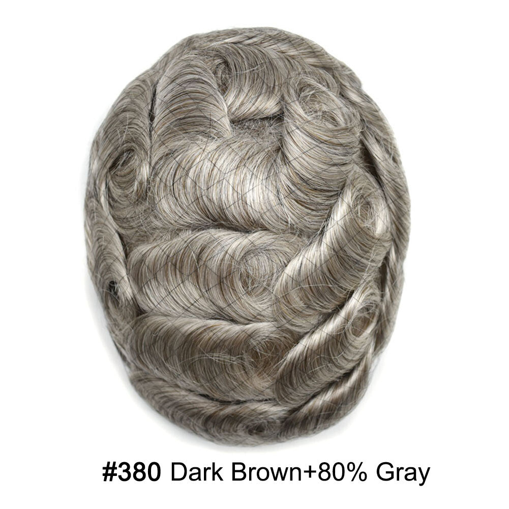Men's Ultra Thin Skin Hair Replacement Toupee with Human Hair - All Colors & Sizes