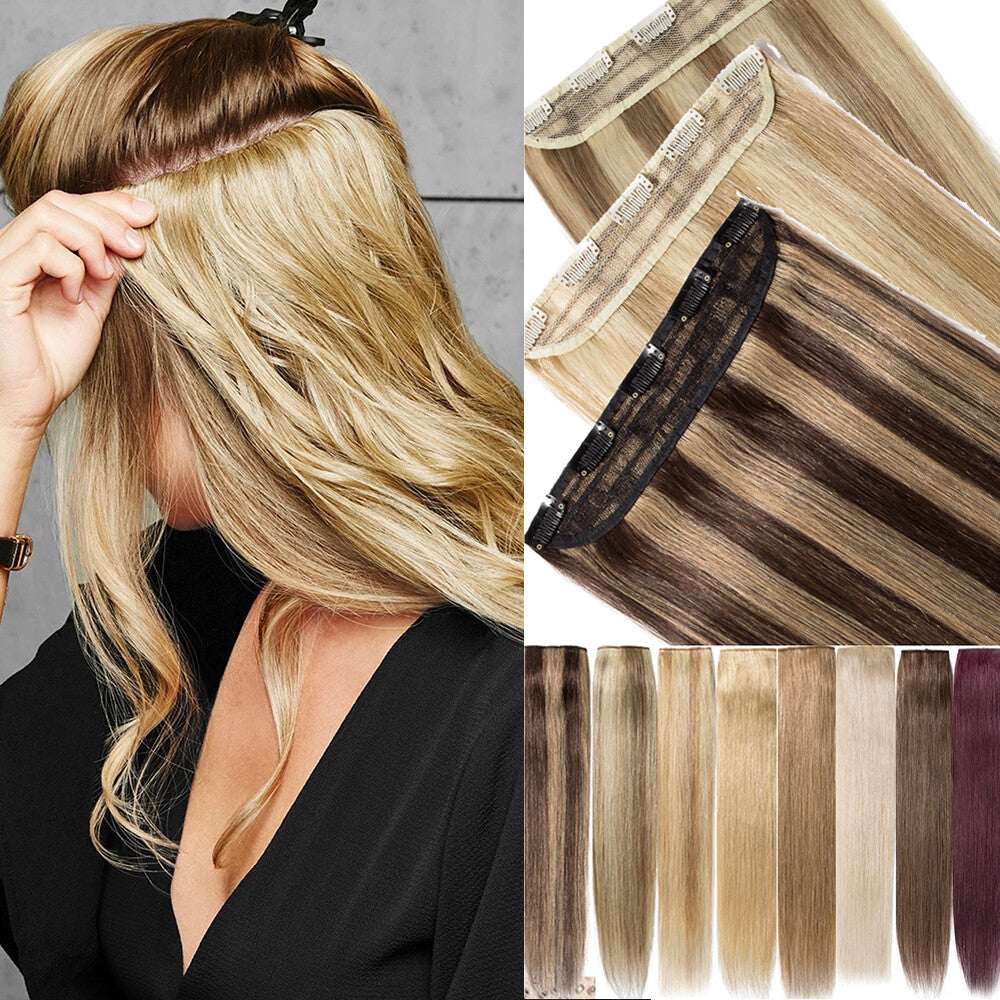 Remy Human Hair Extensions Clip-In Full Head Set - 100% Real Hair