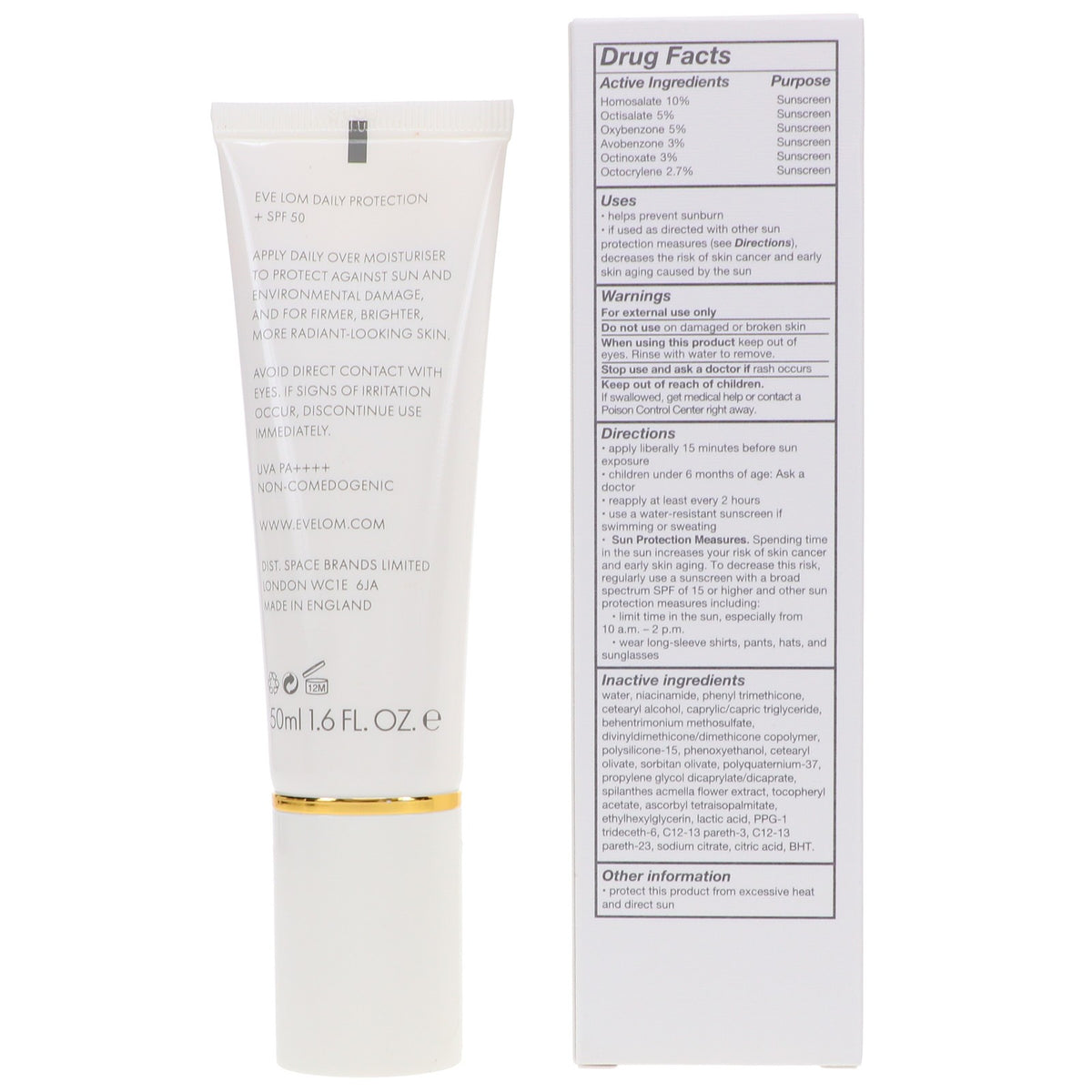 EVE LOM Daily Protection SPF 50 Sunscreen - Broad Spectrum Hydrating 1.6 oz