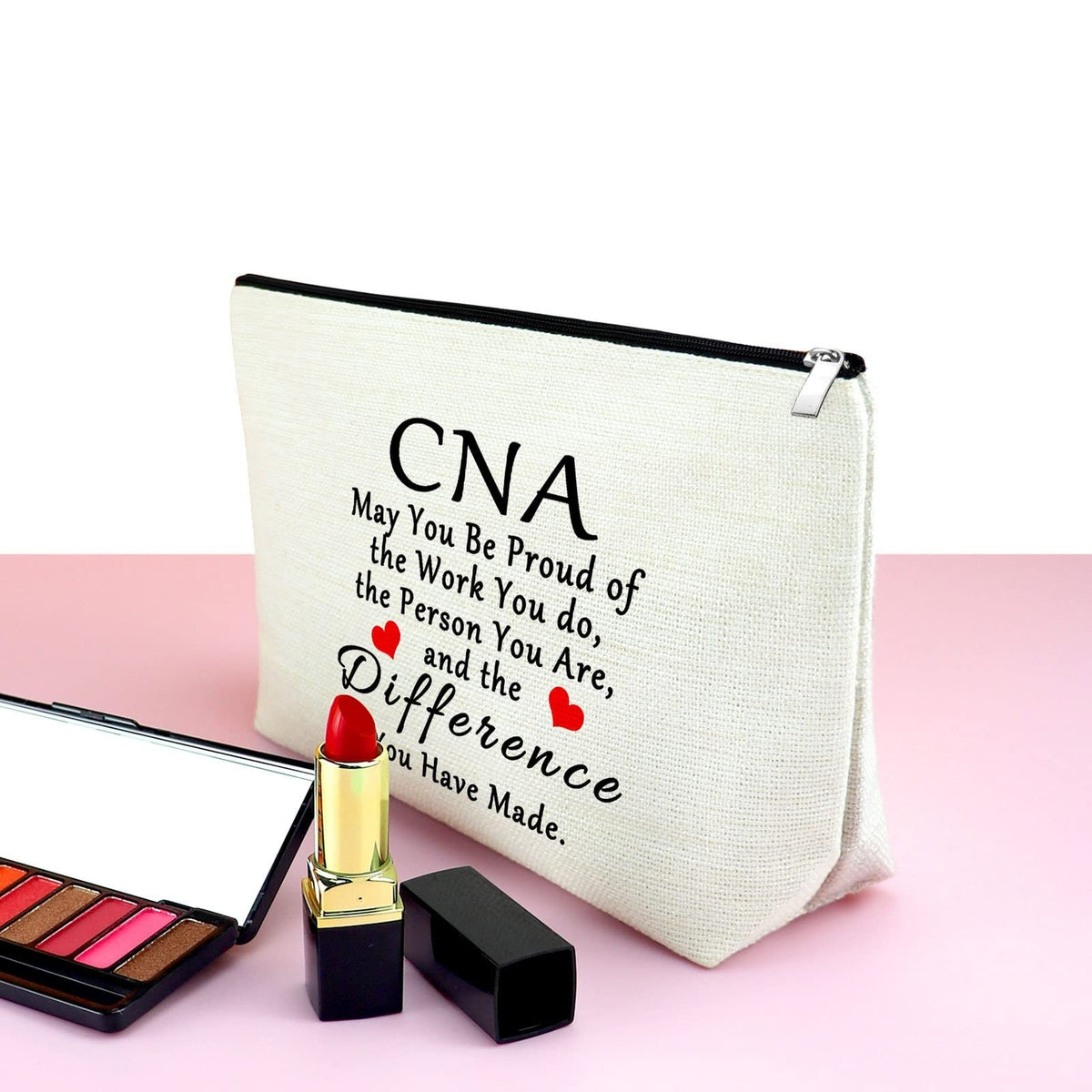 3-Piece CNA Makeup Bag Set - Travel Cosmetic & Toiletry Organizer for Nurses