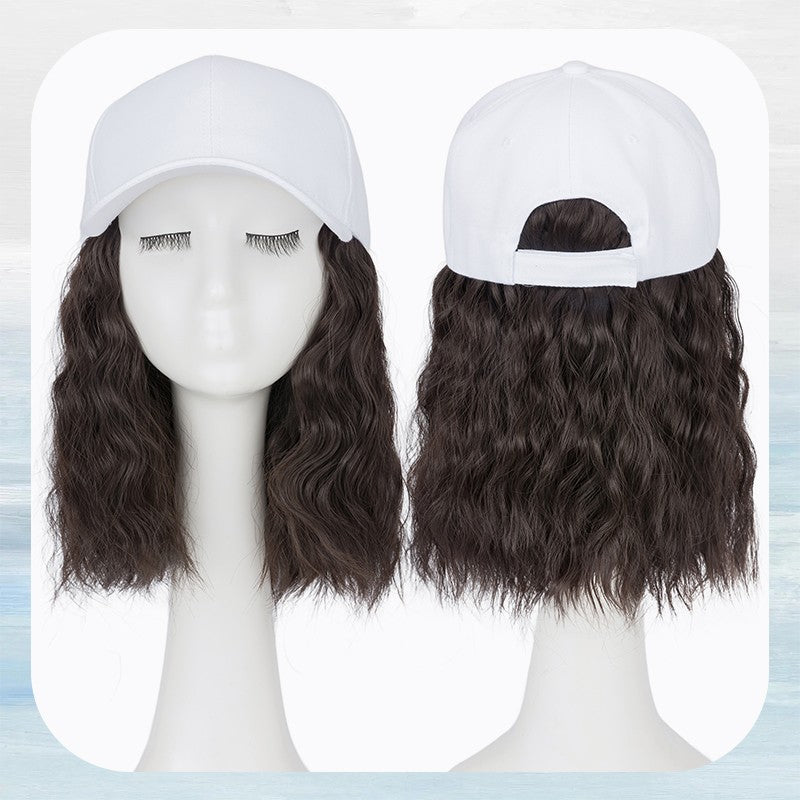 Baseball Cap with Hair Extensions - Wavy & Straight Human-Like Hairpiece