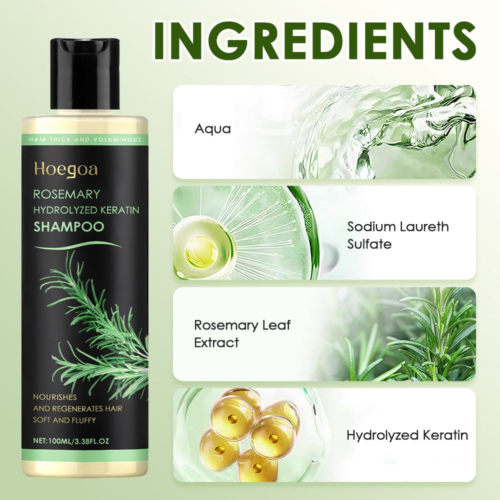Hair Growth Shampoo with Rosemary & Hydrolyzed Keratin for Damaged Hair – 100ML